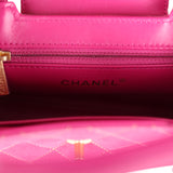 Chanel Small Kelly Shopper Pink Washed Denim Brushed Gold Hardware