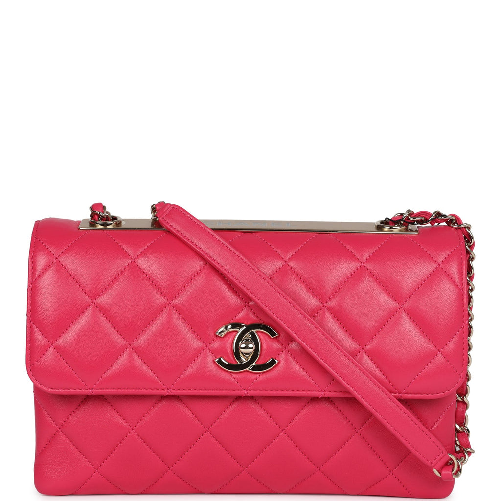 Chanel Medium Trendy CC Flap Bag Dark Pink Lambskin Light Gold Hardwar
