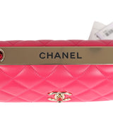 Chanel Medium Trendy CC Flap Bag Dark Pink Lambskin Light Gold Hardware