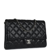 Chanel Clutch with Chain Bag Black Caviar Silver Hardware