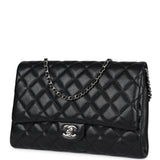 Chanel Clutch with Chain Bag Black Caviar Silver Hardware