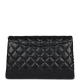 Chanel Clutch with Chain Bag Black Caviar Silver Hardware