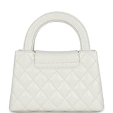 Chanel Small Kelly Shopper White Shiny Aged Calfskin Brushed Gold Hardware