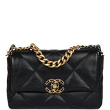 Chanel Medium 19 Flap Bag Black Lambskin Mixed Metal Hardware