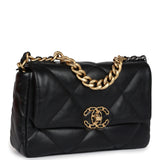 Chanel Medium 19 Flap Bag Black Lambskin Mixed Metal Hardware