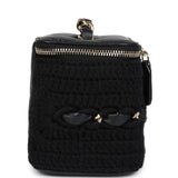 Chanel Small Vanity Case Black Crochet and Lambskin Light Gold Hardware