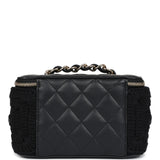 Chanel Small Vanity Case Black Crochet and Lambskin Light Gold Hardware