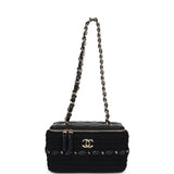 Chanel Small Vanity Case Black Crochet and Lambskin Light Gold Hardware