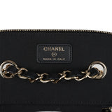 Chanel Small Vanity Case Black Crochet and Lambskin Light Gold Hardware