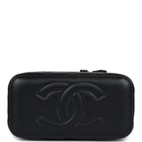 Chanel Small Top Handle Vanity Case Black Lambskin Light Gold Hardware