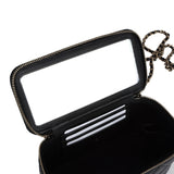 Chanel Small Top Handle Vanity Case Black Lambskin Light Gold Hardware