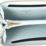 Chanel Small Pearl Classic Zipped Coin Purse Wallet Light Blue Lambskin Light Gold Hardware