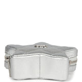 Chanel Walk Of Fame Star Clip-On Coin Purse Metallic Silver Goatskin Silver Hardware