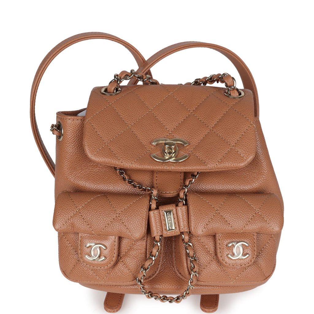 chanel backpack leather Chanel Small Duma Backpack Dark Beige Caviar Light Gold Hardware