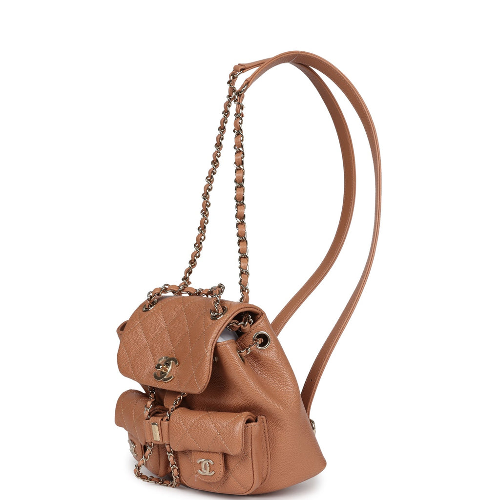 chanel mini backpack siambrandname Chanel Small Duma Backpack Dark Beige Caviar Light Gold Hardware