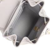 Chanel Small Business Affinity Backpack Light Grey Shiny Caviar Light Gold Hardware