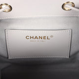 Chanel Small Business Affinity Backpack Light Grey Shiny Caviar Light Gold Hardware