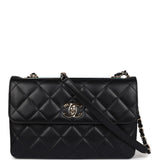 Chanel Medium Trendy CC Flap Bag Black Lambskin Light Gold Hardware