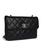 Chanel Medium Trendy CC Flap Bag Black Lambskin Light Gold Hardware