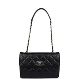 Chanel Medium Trendy CC Flap Bag Black Lambskin Light Gold Hardware