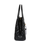 Chanel Small Kelly Shopper Black Shiny Aged Calfskin Brushed Gold Hardware