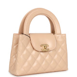 Chanel Small Kelly Shopper Beige Shiny Aged Calfskin Brushed Gold Hardware