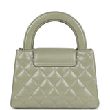 Chanel Small Kelly Shopper Khaki Shiny Aged Calfskin Brushed Gold Hardware