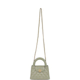 Chanel Small Kelly Shopper Khaki Shiny Aged Calfskin Brushed Gold Hardware