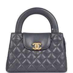 Chanel Small Kelly Shopper Dark Grey Shiny Aged Calfskin Brushed Gold Hardware
