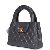 Chanel Small Kelly Shopper Dark Grey Shiny Aged Calfskin Brushed Gold Hardware - Thumbnail View 3