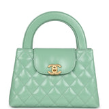 Chanel Small Kelly Shopper Light Green Shiny Aged Calfskin Brushed Gold Hardware