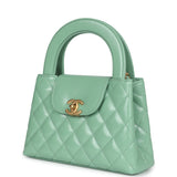 Chanel Small Kelly Shopper Light Green Shiny Aged Calfskin Brushed Gold Hardware