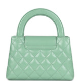 Chanel Small Kelly Shopper Light Green Shiny Aged Calfskin Brushed Gold Hardware