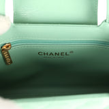 Chanel Small Kelly Shopper Light Green Shiny Aged Calfskin Brushed Gold Hardware