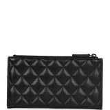 Chanel Classic Long Zipped Pouch Iridescent Black Caviar Ruthenium Hardware