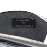 Chanel Classic Long Zipped Pouch Iridescent Black Caviar Ruthenium Hardware