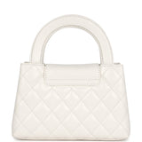 Chanel Small Kelly Shopper White Shiny Aged Calfskin Brushed Gold Hardware