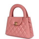 Pre-owned Chanel Small Kelly Shopper Pink Shiny Aged Calfskin Brushed Gold Hardware