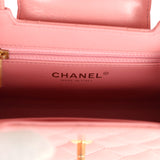 Pre-owned Chanel Small Kelly Shopper Pink Shiny Aged Calfskin Brushed Gold Hardware