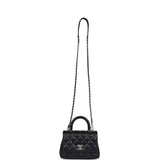 Chanel Mini Coco Handle Flap Bag Black Caviar Light Gold Hardware