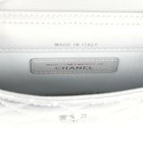 Chanel Crystal CC Walk Of Fame Clutch Wallet Silver Metallic Goatskin Silver Hardware