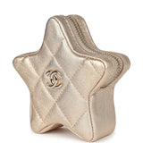 Chanel Walk Of Fame Star Clip-On Coin Purse Metallic Gold Goatskin Light Gold Hardware