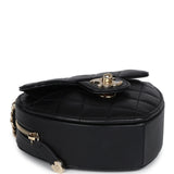 Chanel CC In Love Heart Clutch with Chain Black Lambskin Light Gold Hardware