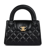 Chanel Small Kelly Shopper Black Shiny Aged Calfskin Brushed Gold Hardware