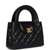 Chanel Small Kelly Shopper Black Shiny Aged Calfskin Brushed Gold Hardware