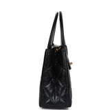 Chanel Small Kelly Shopper Black Shiny Aged Calfskin Brushed Gold Hardware