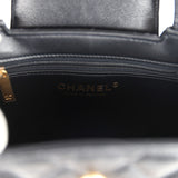 Chanel Small Kelly Shopper Black Shiny Aged Calfskin Brushed Gold Hardware