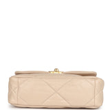 Chanel Medium 19 Flap Beige Lambskin Mixed Metal Hardware