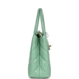 Chanel Small Kelly Shopper Light Green Shiny Aged Calfskin Brushed Gold Hardware - Thumbnail View 3