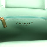 Chanel Small Kelly Shopper Light Green Shiny Aged Calfskin Brushed Gold Hardware - Thumbnail View 9